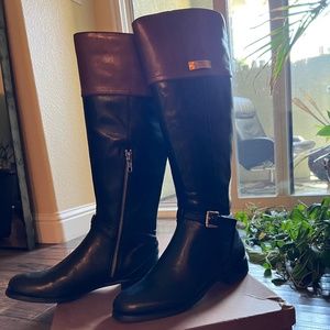 COACH Micha Calf Black/ Chestnut Boots 6.5